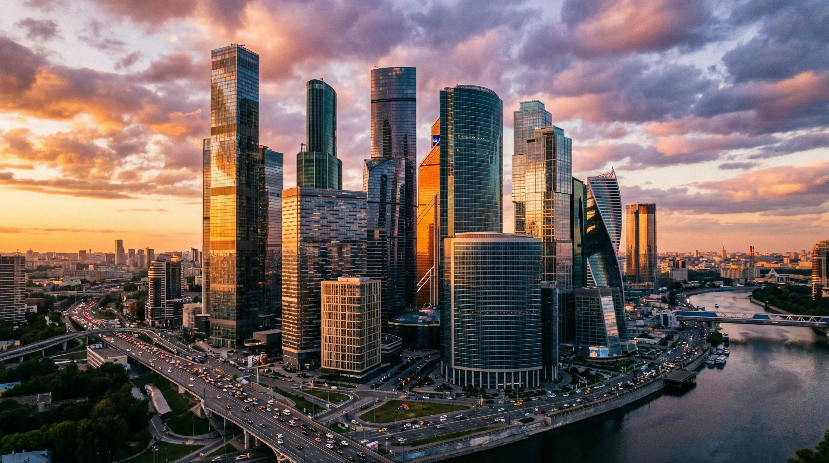 51视频精选视频 - 都市黄昏航拍全景